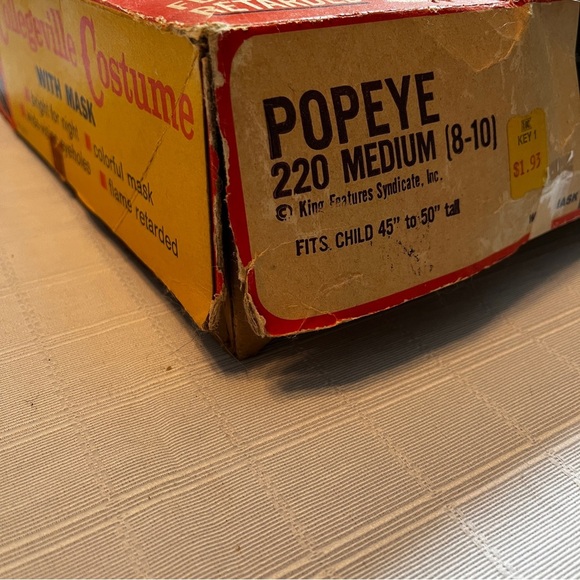 Collegeville Costume Vintage 60's/70's Child's Popeye Costume In Box Collector - Picture 2 of 14
